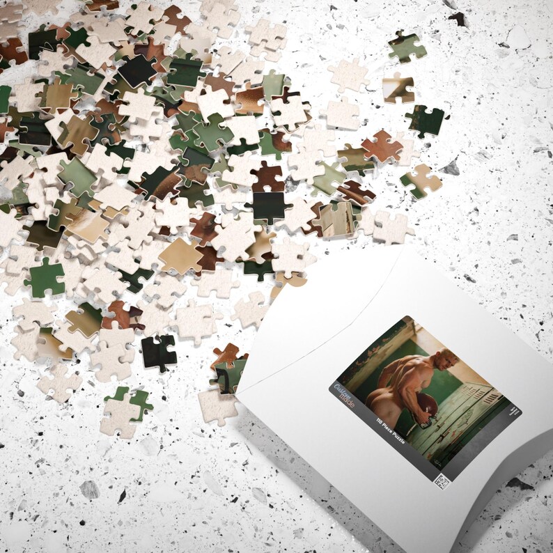 Sensual Football Player Puzzle | Locker Room Jigsaw Scene | Romantic Gift for Couples | Gay Gift for Him | 110 or 252 Coins image 4
