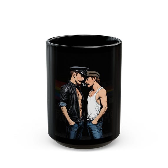 Taza para pareja gay de cuero — 9