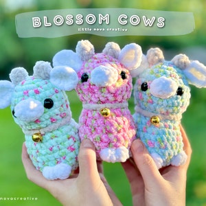 Blossom Cow Crochet Plush, Mini Cow Crochet Plushies, Crochet Mini Cow, Crochet Plushie Gift, Cute Crochet Cow, Crochet Gift, Confetti Cow