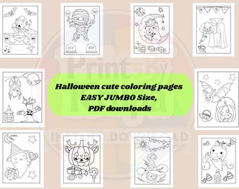 Halloween Malbuch-Bundle: 20 Seiten + Wortsuche (druckbares Aktivitätenpaket)