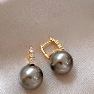Big Silver Pearl Earrings|14k gold|Real Pearls|Imported Pearls from Asia