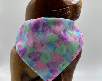 Pastel Hearts Cat Bandana With Breakaway Collar