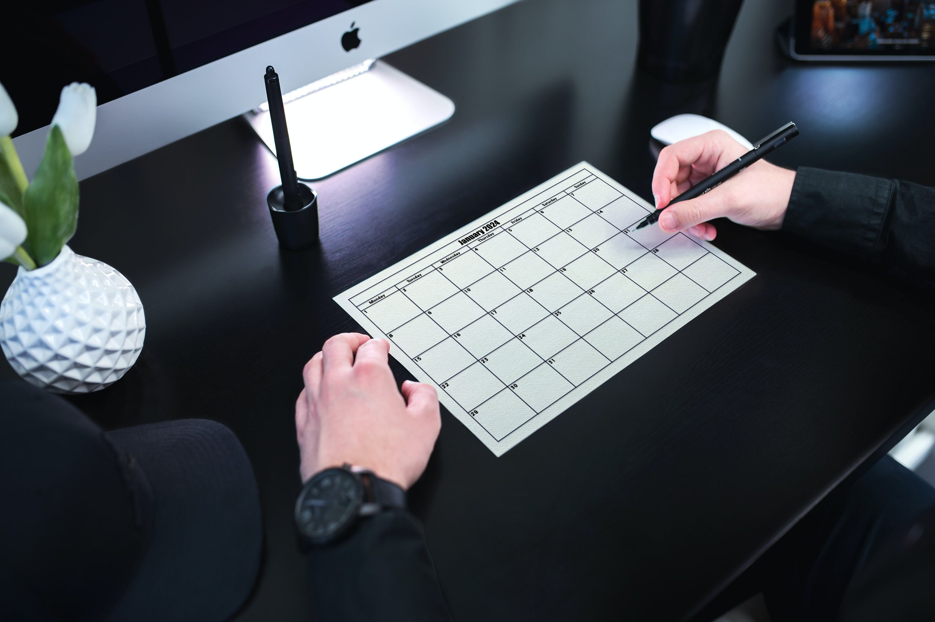 2024 Calendar, Printable, Minimalist Simple Calendar Planner, A4 Size