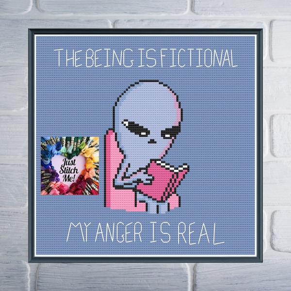 My Anger Is Real Strange Planet Cross Stitch Pattern Keeper PDF Instant Download