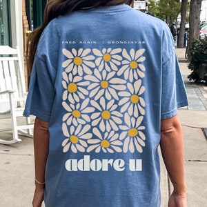 Adore U x Fred Wieder Comfort Farben Shirt House Musik T-Shirt Rave Techno Top Festival Konzert Oversized Merch Electronic Dance EDM Club T-Shirt