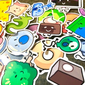 Battle for Dream Island (BFDI, BFB, TPOT) Object Show Vinyl Stickers