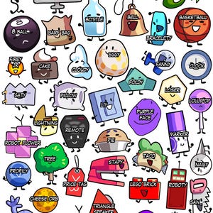 Small Battle for Dream Island (BFDI, BFB, TPOT) Object Show Vinyl ...