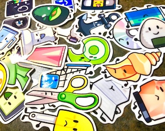 Small BFDI TPOT Rejects Object Show Vinyl Stickers