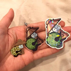 HFJONE Airy Enamel Pin, Acrylic Keychain, and Holographic Vinyl Sticker ...