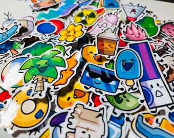 Small BFDI Mini Series Object Show Vinyl Stickers