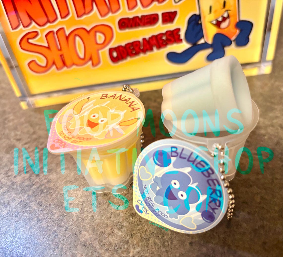 BFDI BFB Four & X Pudding Keychain Toys - Object Show - Etsy Canada