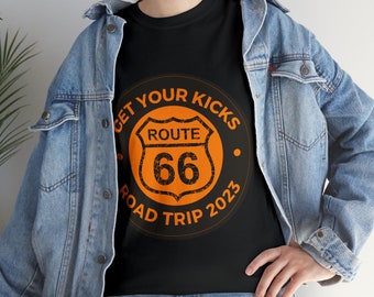 Camiseta de la Ruta 66, camiseta vintage de viaje por carretera