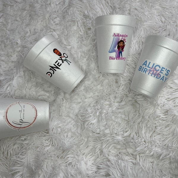 Personalized foam cups