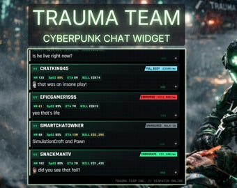 Trauma Team Cyberpunk Chat Widget | Medizinisches Datenblatt (Digitaler Download)