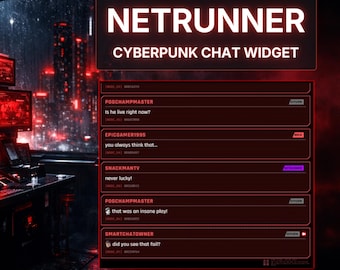 Cyberpunk Red Live-Chat-Widget | Neon Sci-Fi HUD (Digital Download)