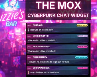 Cyberpunk Stream Chat Widget | Neon Pink Twitch Overlay (Digitaler Download)