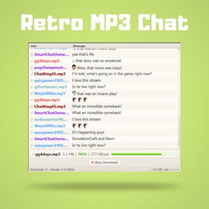 Retro MP3 Twitch Chat Widget, animierte UI (digitaler Download)