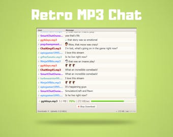 Retro MP3 Twitch Chat Widget, animierte UI (digitaler Download)