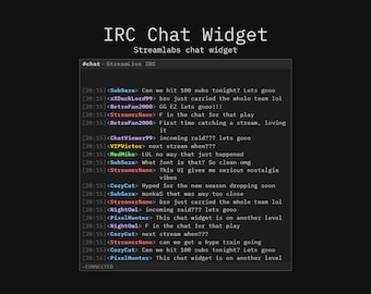 IRC Minimal Chat Widget für StreamLabs — Monospace Overlay für Coding & Talk Streams