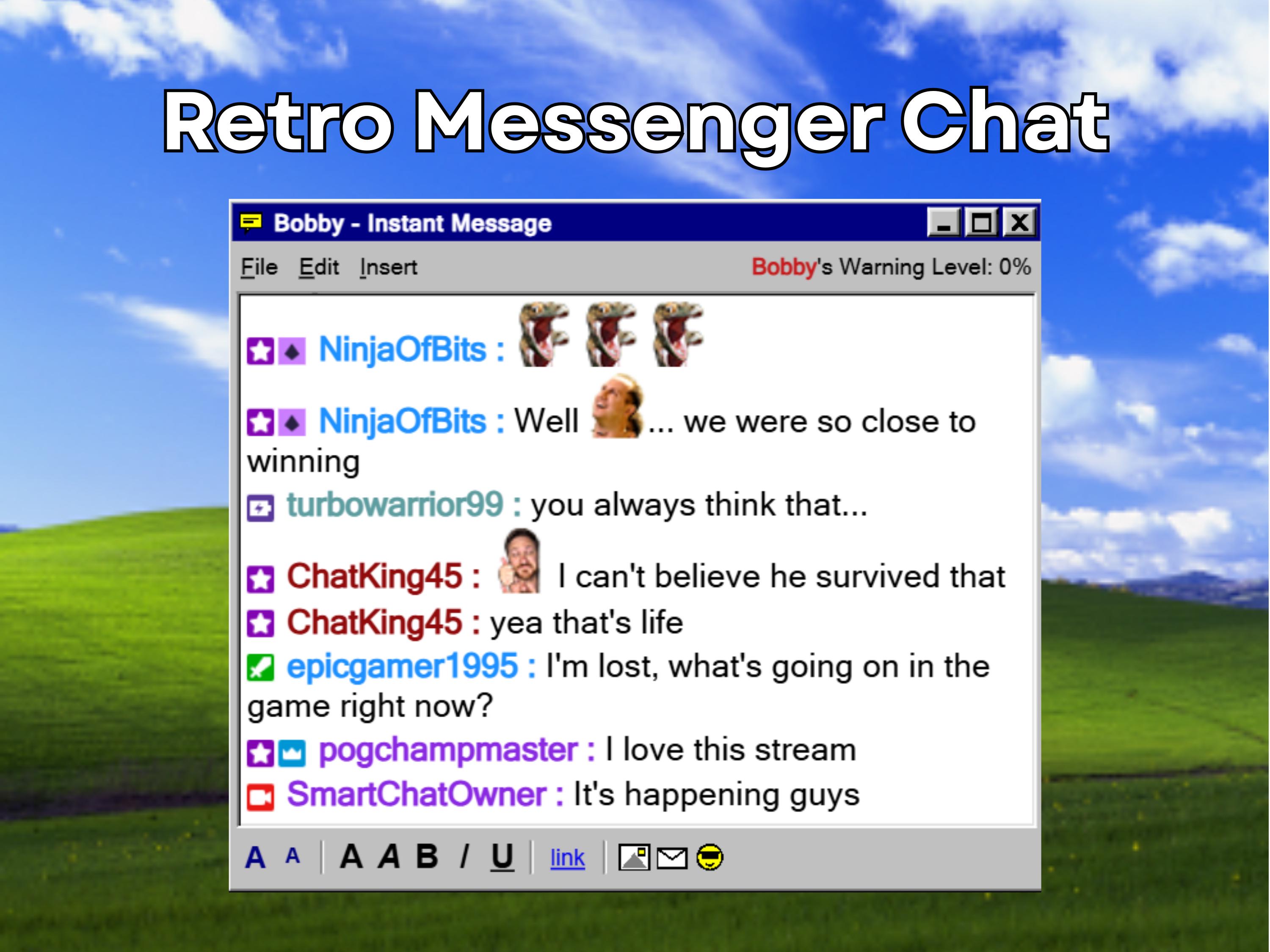 Retro Messenger Twitch Chat Widget, Animated UI (digital Download) - Etsy