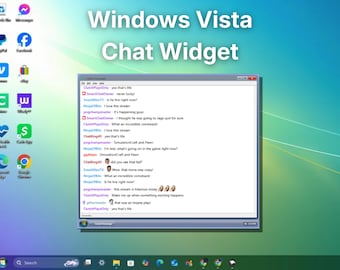 Twitch Chat Widget Overlay, Aero Glass Style Chat Box, Animierte UI, OBS Streamlabs Browser Quelle, Download