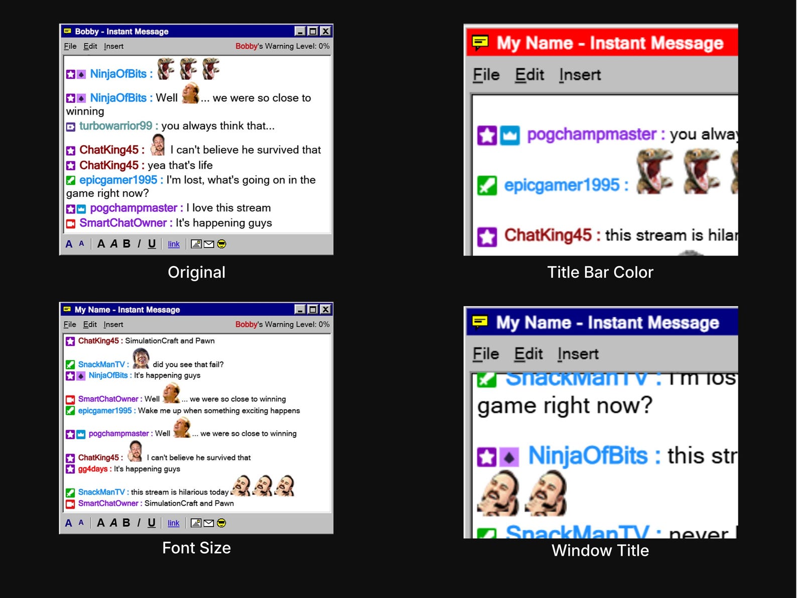 Retro Messenger Twitch Chat Widget, Animated UI (digital Download) - Etsy