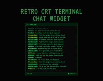 Retro CRT Klemme Chat Widget – Grünes Monospace Stream Overlay