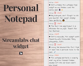 Notepad Chat-Widget für Streamlabs • Handgeschriebenes Design (digitaler Download)