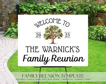 Family Reunion Yard Sign Welcome Poster