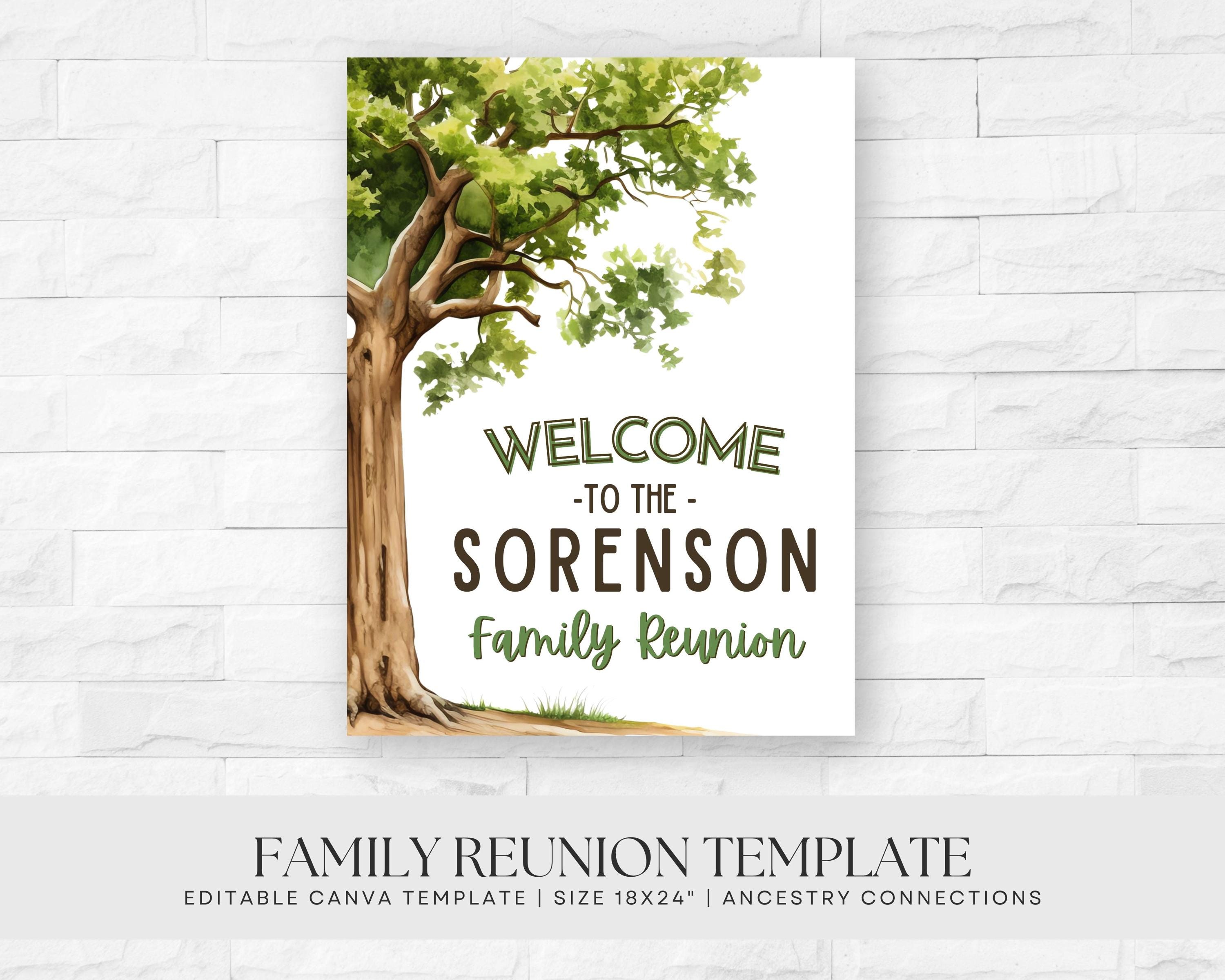 Family Reunion Welcome Sign Template Family Reunion Decoration - Etsy