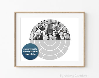 Family Tree Ancestry Chart Template: Color Taupe Ancestry Etsy