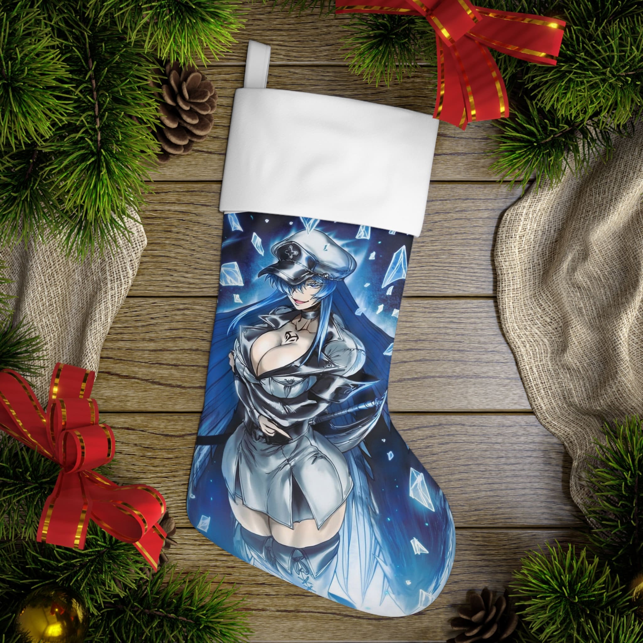 Discover Anime Waifu Christmas Stocking, Family Christmas Stocking