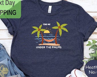 Palm Tree Shirt, Sun T Shirt, Summer Shirt, Beach Tee, Ocean Hammock, Vacation T-shirt, Women's Tees Shirts, Gift Shirt, Funny T-shirts