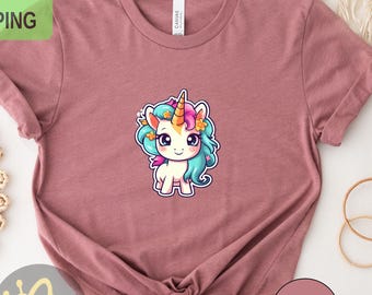Cute Unicorn T-Shirt, Magical Fantasy Unicorn Tee, Soft Cotton Shirt for Everyday Wear, Perfect Unicorn Lover Gift, Funny Tee, Birthday Gift