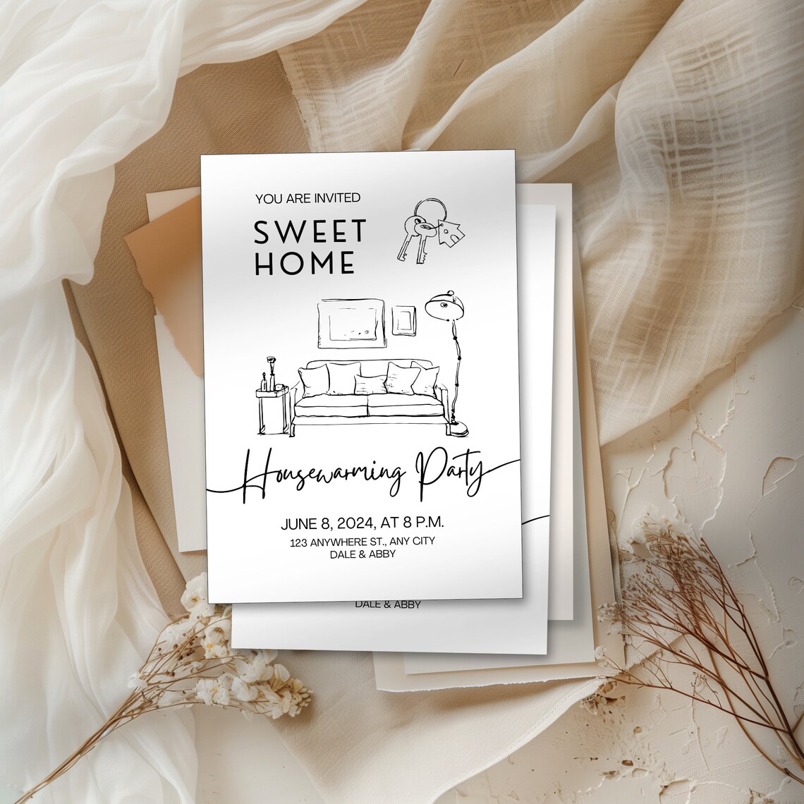 Housewarming Invitation Digital Download Canva Template - Etsy