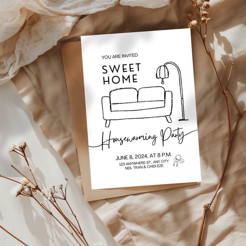 Housewarming Invitation, Digital Download, Printable Canva Template ...