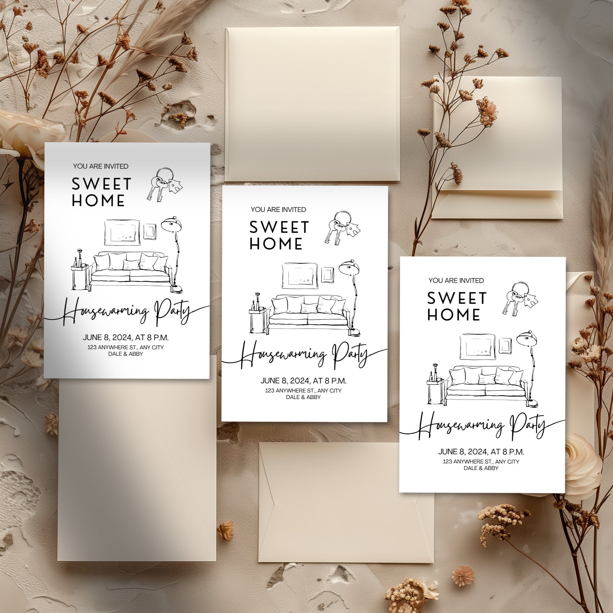 Housewarming Invitation Digital Download Canva Template - Etsy