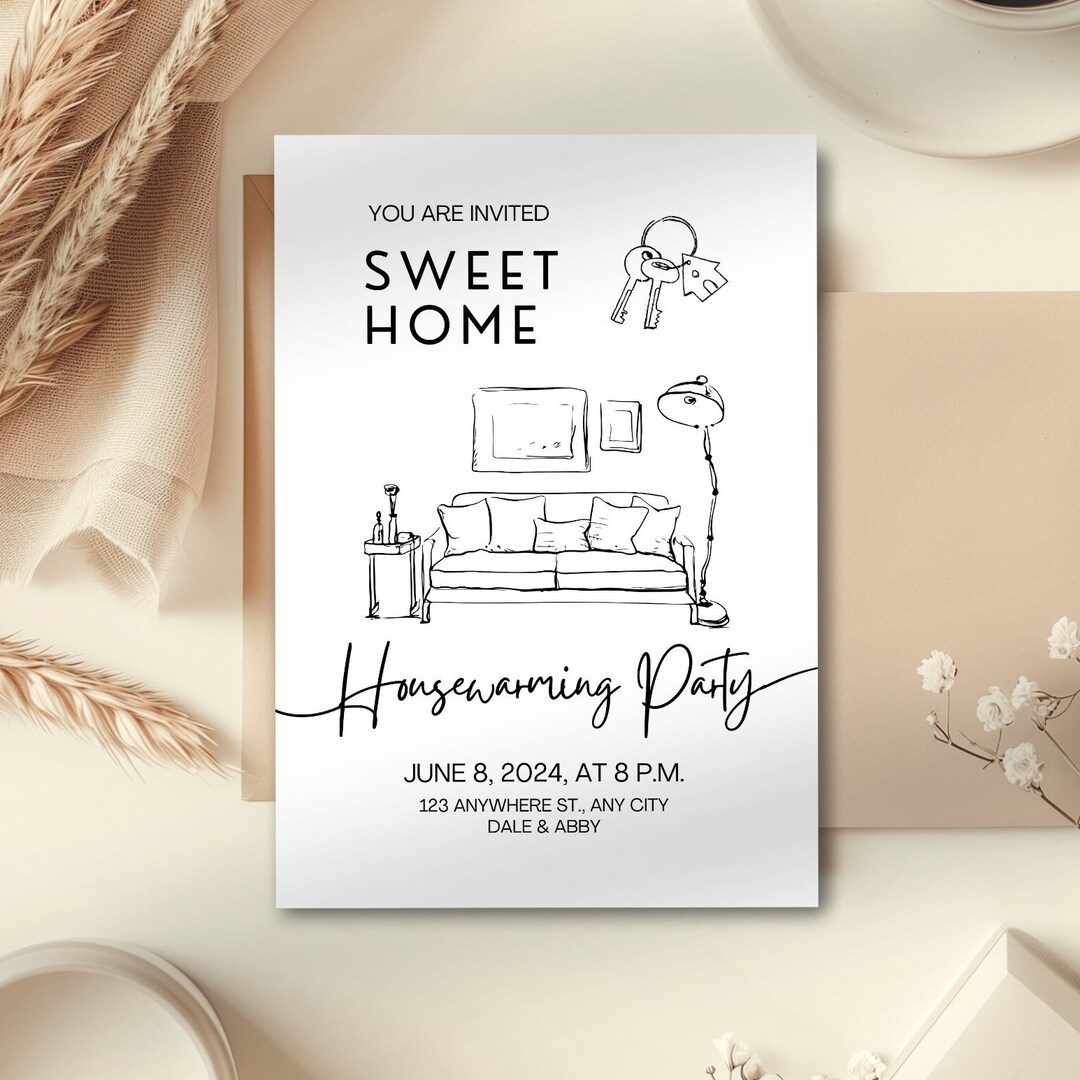 Housewarming Invitation Digital Download Canva Template - Etsy