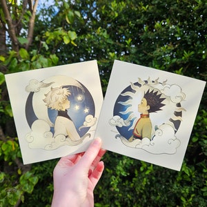 Hunter Friends Sun Moon Square Print