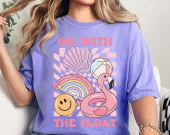 Go With The Float Comfort Colors T-Shirt, Retro Summer Vibes