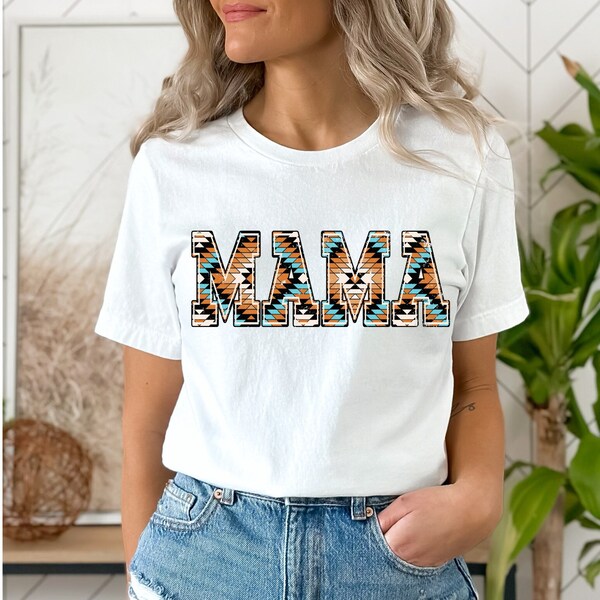 Western Mama t shirt, Western aztec, trendy western mama t shirt, Western Aztec shirt, Western University Print Mama t shirt, Aztec, Mama t