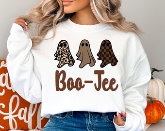 Boo Jee Ghost Fall Sweatshirt, Trendy Halloween Design