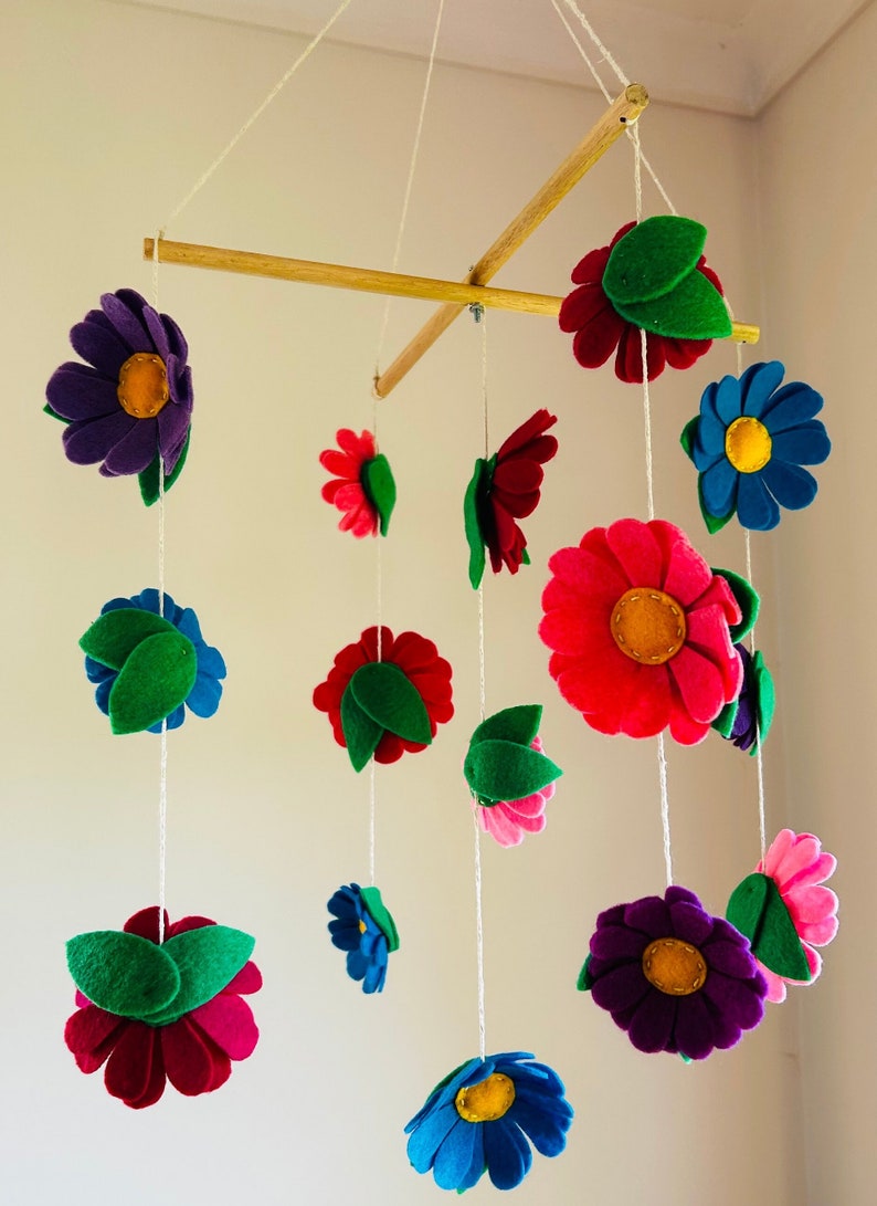 Colourful Felt Flower Mobile image 1