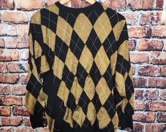 Vintage Escada Argyle Long Sweater