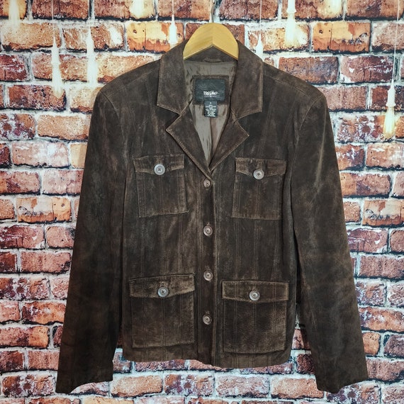 Y2K Mossimo Genuine Leather Suede Jacket - image 1