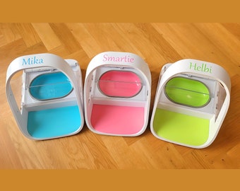 Etichetta personalizzata con nome per mangiatoia automatica SureFeed® | ciotola per il cibo | ciotola per l'acqua | scatola per i giocattoli | nome dell'animale domestico | adesivo | decalcomania