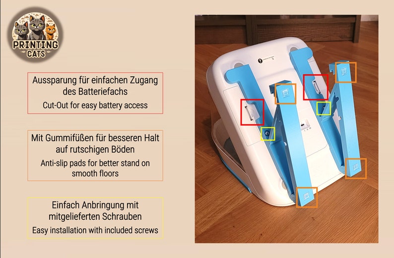 Verstellbarer Ständer für SureFeed® Futterautomat verschiedene Winkel und Höhen 3D Druck personalisiert Bild 6