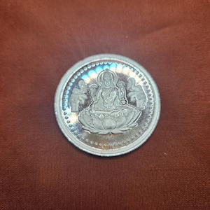 Lakshmi Silver Coin -20g - 99.9 Pure Silver | 999 Sterling Silver Coin / Ganesh Coin| house-warming gift | Return gift