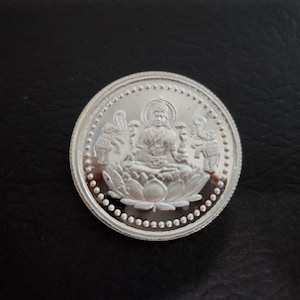 Lakshmi Silver Coin -10g - 99.9 Pure Silver | 999 Sterling Silver Coin / Lakshmi Coin| house-warming gift | Return gift