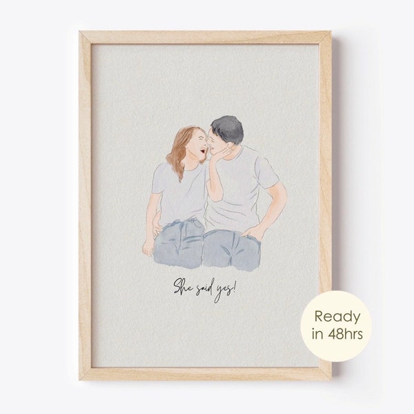 Couple Portrait, Family Portrait, Watercolor Portrait, Couple Painting, Gift For Him, Couple Illustration, Engagement Gift, Mother's Day